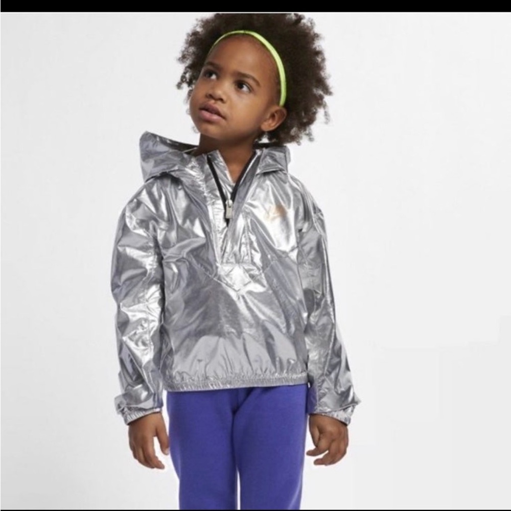 Nike Metallic Cool Gray Hooded Jacket for Kids 6